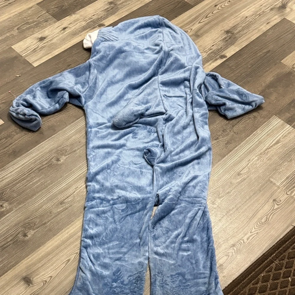 Halloween Collection Blue & White Shark Costume Hooded Onesie Costume M - Picture 4 of 6
